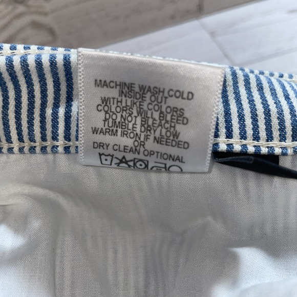 Flying Monkey Wide Leg Cropped Jeans 31 Gaucho Jeans Blue White Stripe Capri - Picture 5 of 8